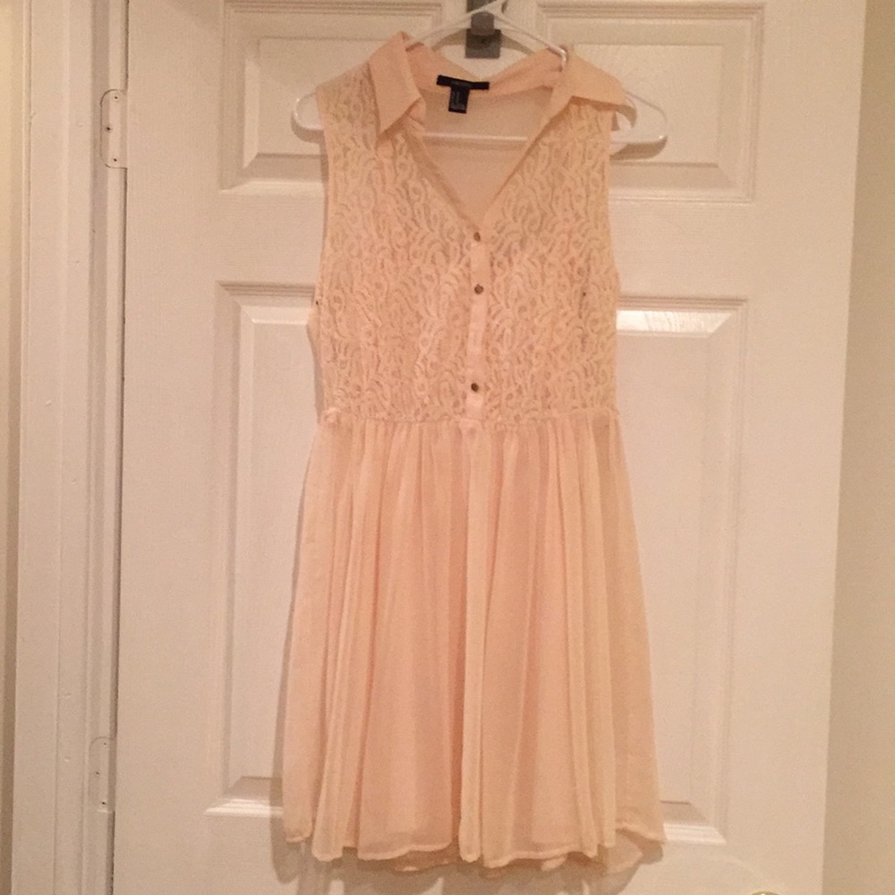 Forever 21 pink lace top and sheer bottom dress